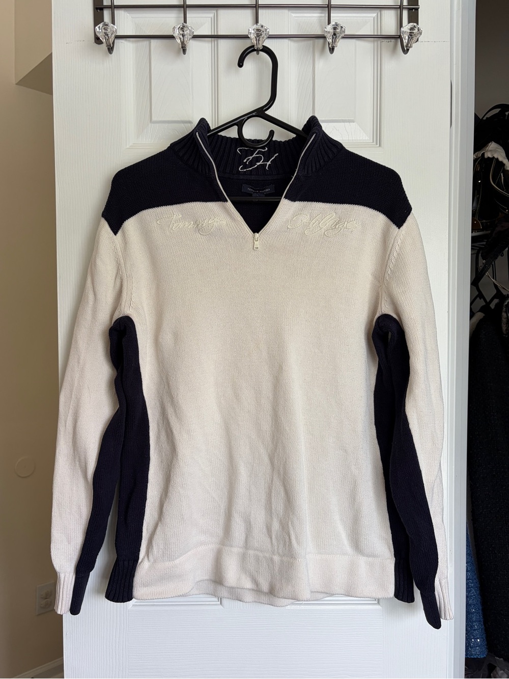 Vintage Tommy Hilfiger quarter-zip sweater 100% cotton XL